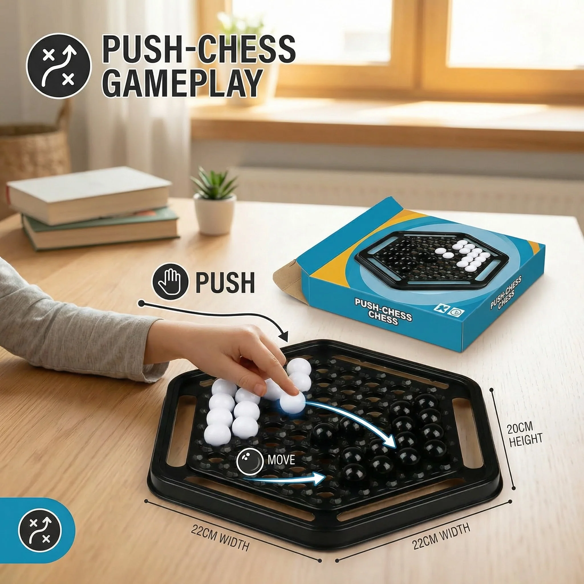 Push-Chess Family Strategy Game – Interactive Logic & Thinking Game for Kids - Image 3