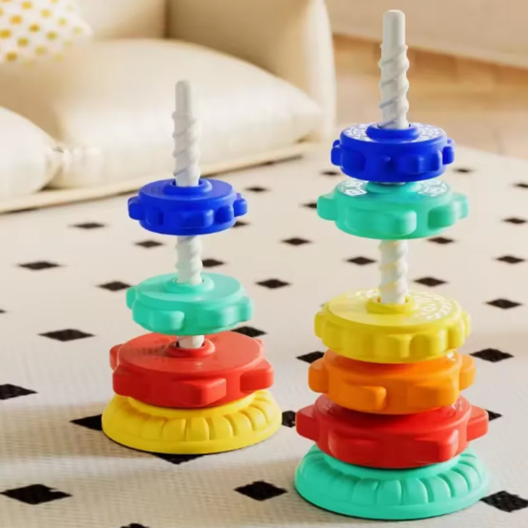 Rainbow spinning and colour tower toy - Image 2