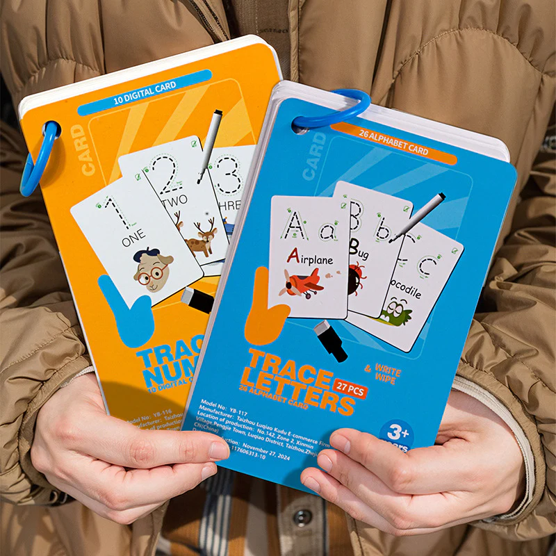 Reusable number and letter tracing book for childrens