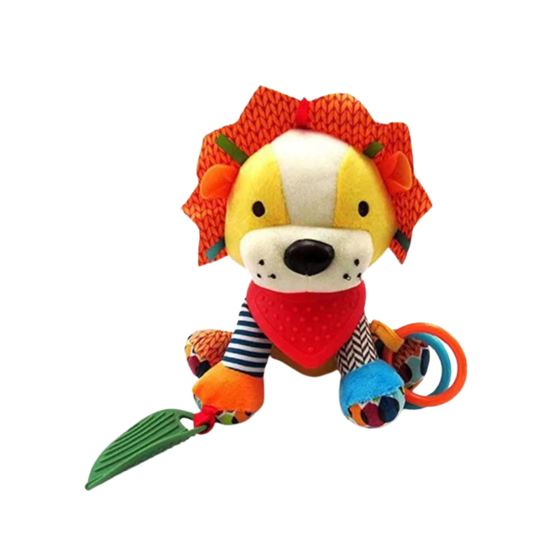 Sensory baby plush toy with rattle and silicone attachment for teething - Image 6