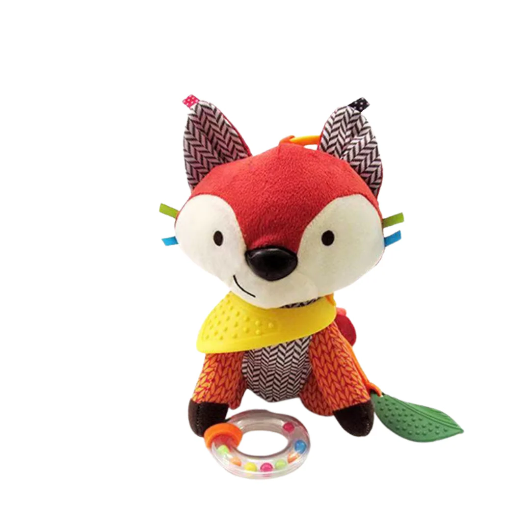Sensory baby plush toy with rattle and silicone attachment for teething - Image 7