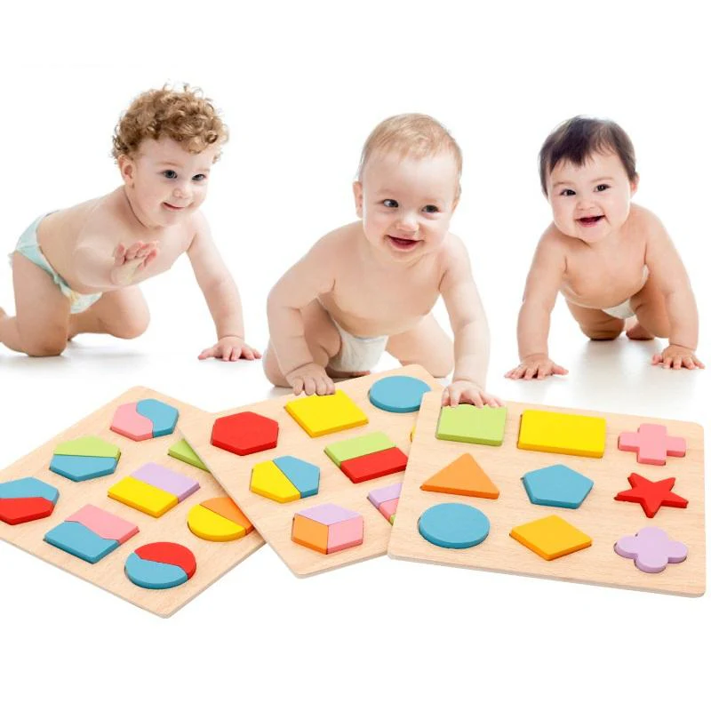 Simple Montessori Shapes and Colors Wooden Puzzle for Toddlers - Image 2