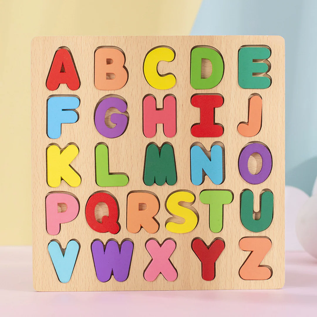 Simple Wooden Shapes, Numbers, and Letters Puzzle - Image 10