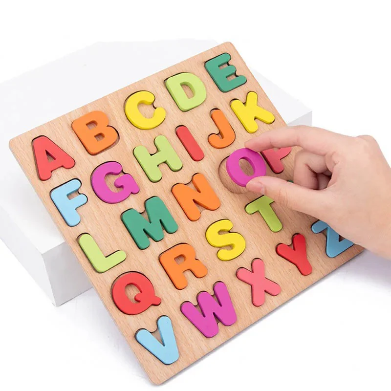 Simple Wooden Shapes, Numbers, and Letters Puzzle - Image 4