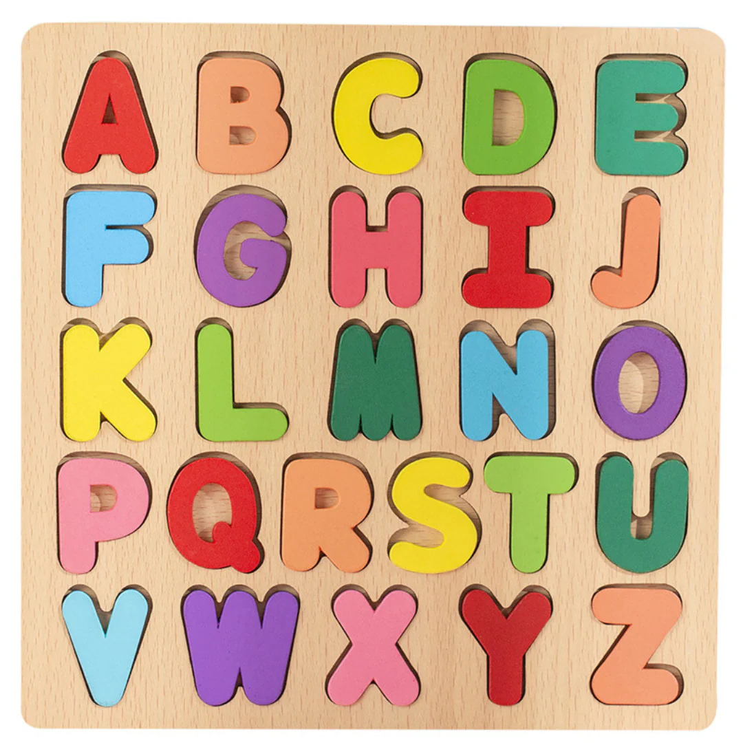 Simple Wooden Shapes, Numbers, and Letters Puzzle - Image 6
