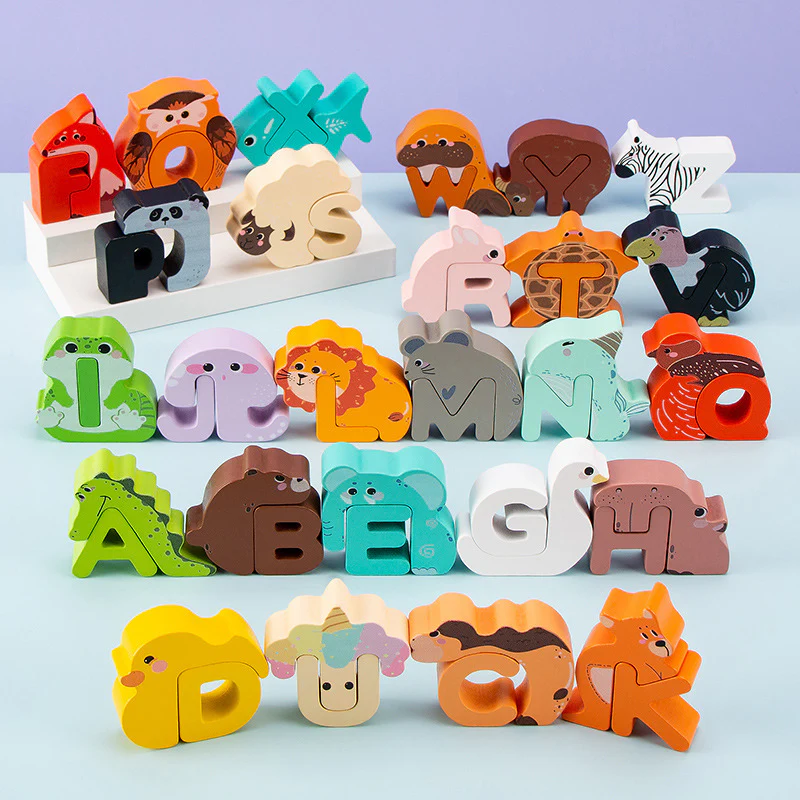 Wooden animal alphabet puzzle - A to Z learning toy for kids - Image 2