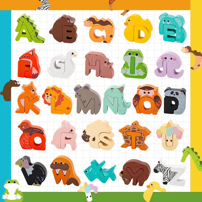 Wooden animal alphabet puzzle - A to Z learning toy for kids - Image 7