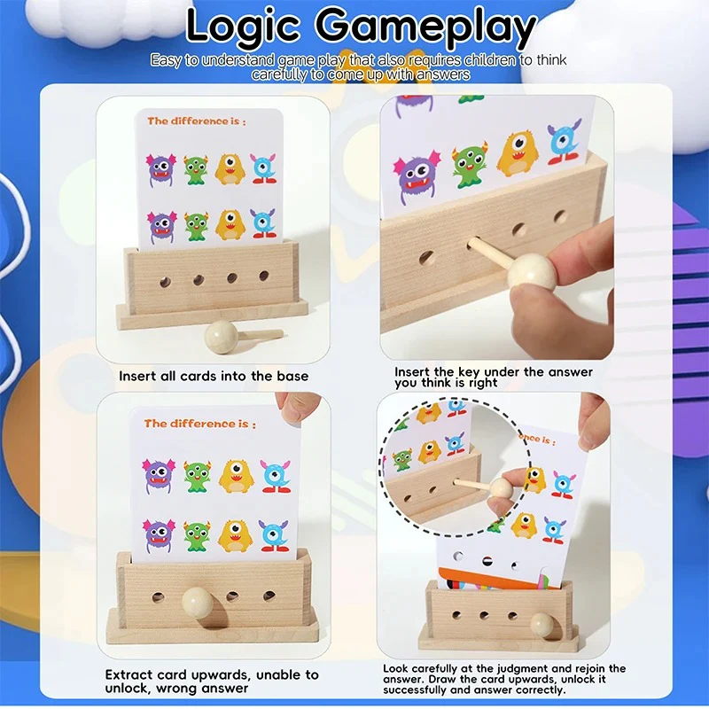 Wooden Logic Educational Unlocking Game for Kids - Preschool Skill Developement - Image 3