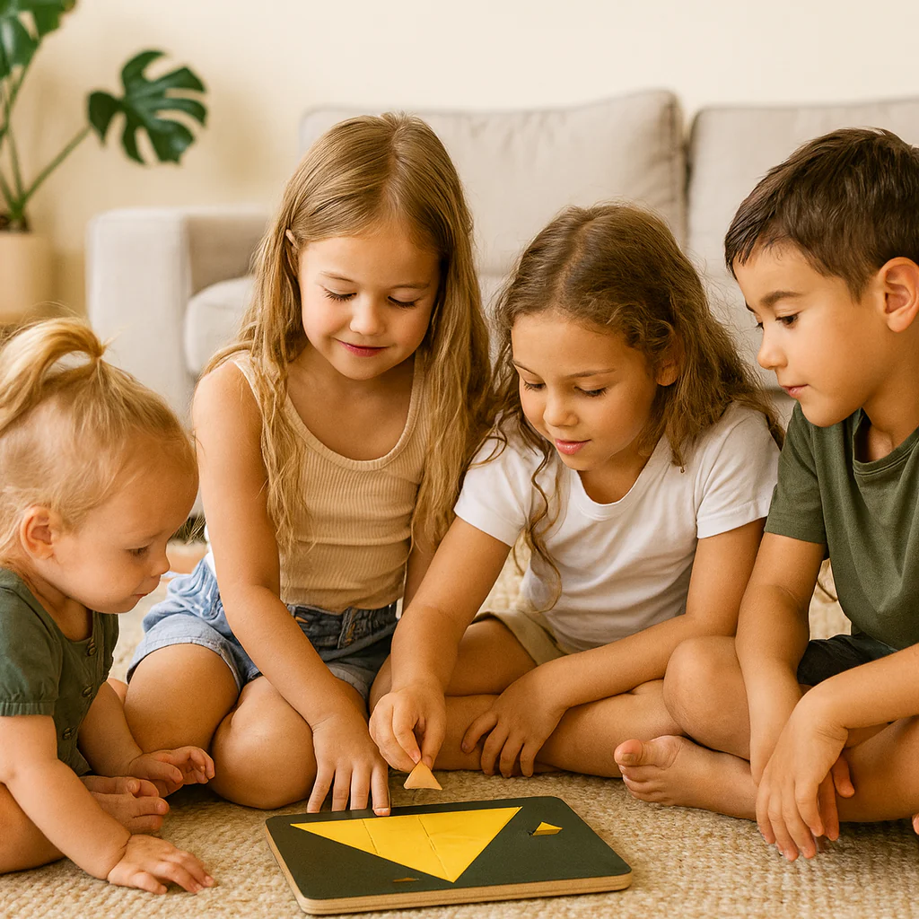 Wooden Tangram puzzle game - Image 2