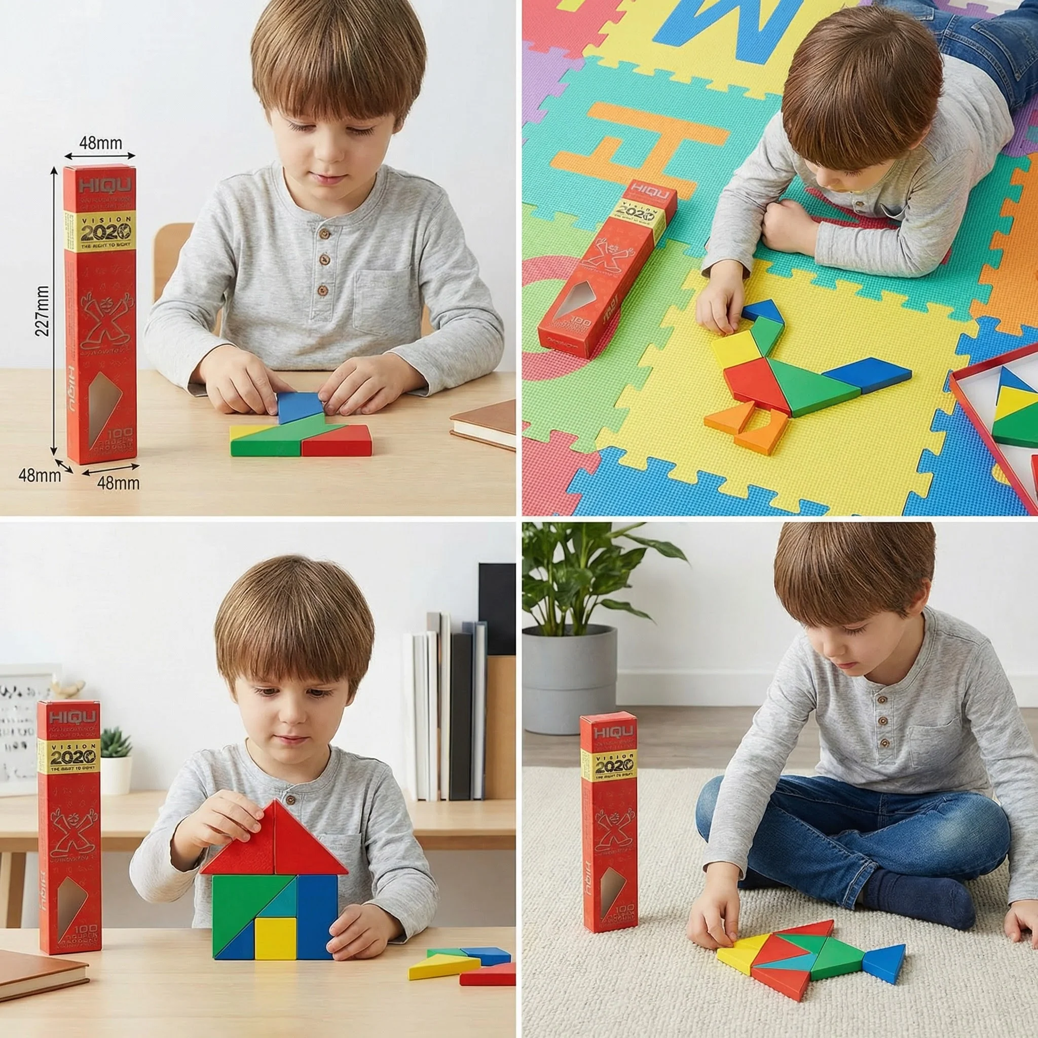 Wooden Tangram Puzzle – Montessori Geometry Learning Toy for Kids - Image 4
